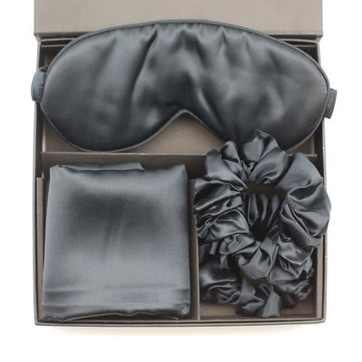 Solid Pattern Custom Logo Satin Silk Eye Mask Set Box for Skin-friendly Restful Sleep