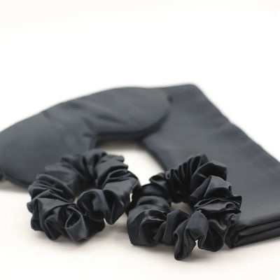 Solid Pattern Custom Logo Satin Silk Eye Mask Set Box for Skin-friendly Restful Sleep