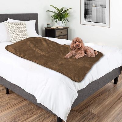 Popular Knit 100% Polyester French Fleece Sherpa Pet Blanket for Sofa Cat Kennel
