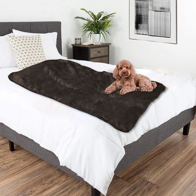 Popular Knit 100% Polyester French Fleece Sherpa Pet Blanket for Sofa Cat Kennel