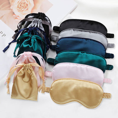 Adjustable Sleep Eye Mask Custom Logo Satin Silk Eye Shade for Normal Skin Type Travel