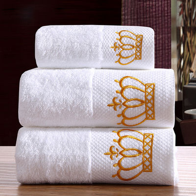Customized Color Hotel Towels White 100% Cotton Face Hand Bath Towel Set for Home Spa
