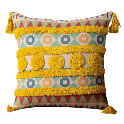 Bohemian Pattern Tassel Cushion Cover for Decorative Pillowcase