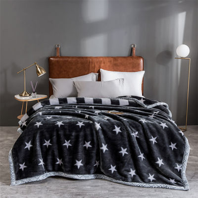 Jacquard Weave Coral Fleece Raschel Blanket for Winter Thickened Plush Nap Cover Bed