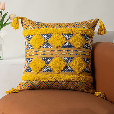 Bohemian Pattern Tassel Cushion Cover for Decorative Pillowcase