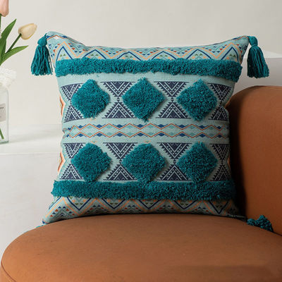 Bohemian Pattern Tassel Cushion Cover for Decorative Pillowcase