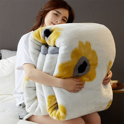 Jacquard Weave Coral Fleece Raschel Blanket for Winter Thickened Plush Nap Cover Bed