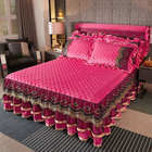 Bedding Set Skirt Duvet Pillowcase with Embroidery Lace Eco-friendly and Soft Fabric