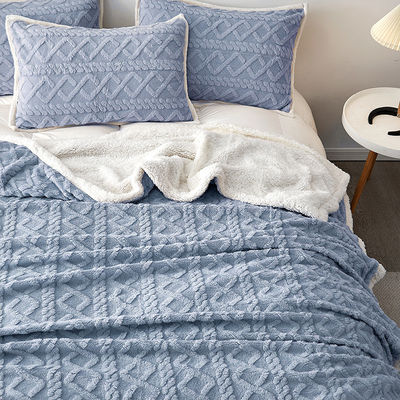 Entry Lux Stripe Solid Colour Blanket for Home Appliance and Office Nap in Material