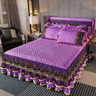 Bedding Set Skirt Duvet Pillowcase with Embroidery Lace Eco-friendly and Soft Fabric