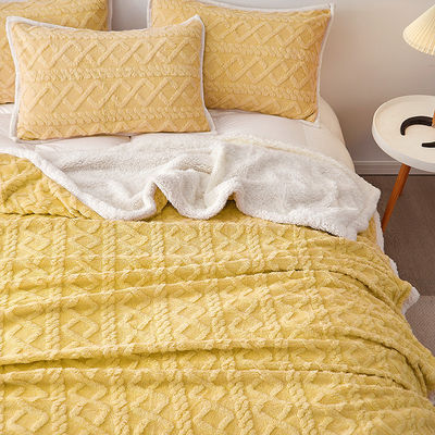 Entry Lux Stripe Solid Colour Blanket for Home Appliance and Office Nap in Material