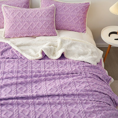 Entry Lux Stripe Solid Colour Blanket for Home Appliance and Office Nap in Material