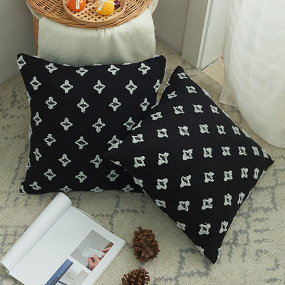 Square Bedroom Cushion Pillowcase with Embroidery Cut Flower Design from Manufacturers
