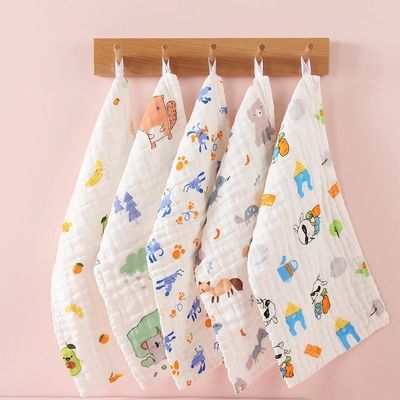 Soft and Gentle Woven Cotton Baby Towel High Density 6 Layers Non-Fluorescent 25*50cm