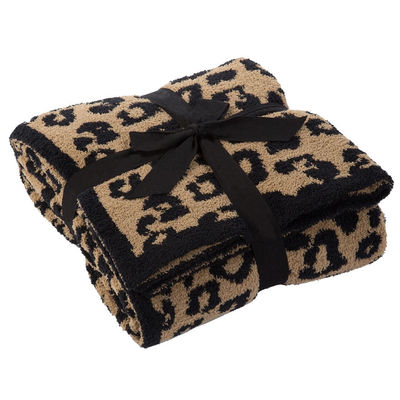 Cotton Custom Blanket Pattern Printing Leopard Print Cozy Hand Feel Soft Throw Blanket