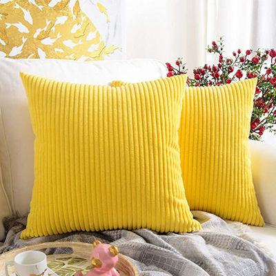 Car Solid Pattern Corduroy Decorative Square Throw Pillow Cover Cushion Pillowcase