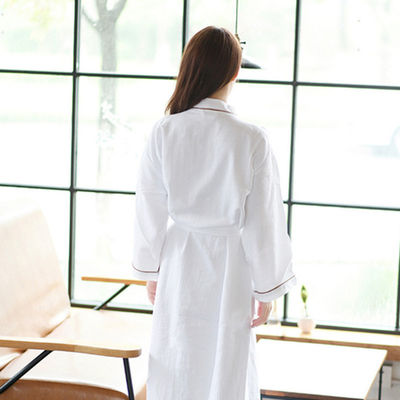 Customized Printing Designs Hotel Pure Cotton Waffle Bathrobe for Spring and Autumn
