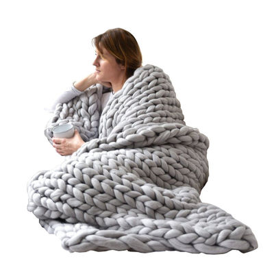 Sustainable Flannel Knitted Blanket in 22 Colors Customizable Handmade Throw Blanket