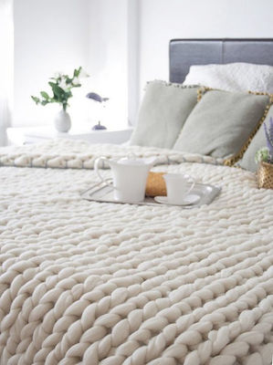Sustainable Flannel Knitted Blanket in 22 Colors Customizable Handmade Throw Blanket