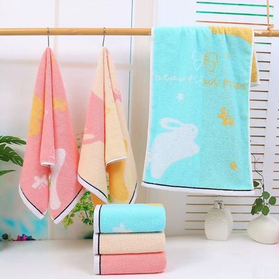 Home 120g Colorful Stripes Cartoon Towel with Sailor Spinning and Soft Rabbit Design