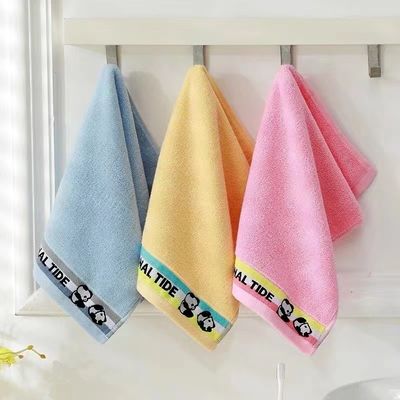 Rectangle Cotton Towel Colorful Little Panda Double-Sided Strand Children's Thick Hand Towel