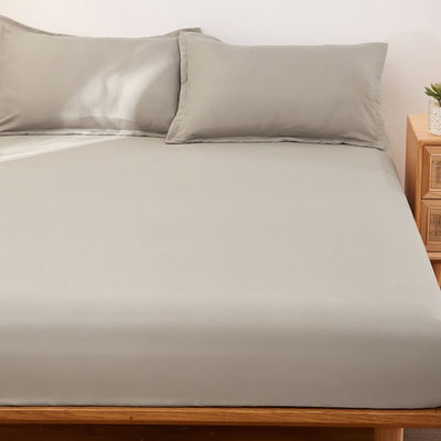 Washable Solid Pattern Type Polyester Fiber Fitted Sheet for Simple Style Bedspread