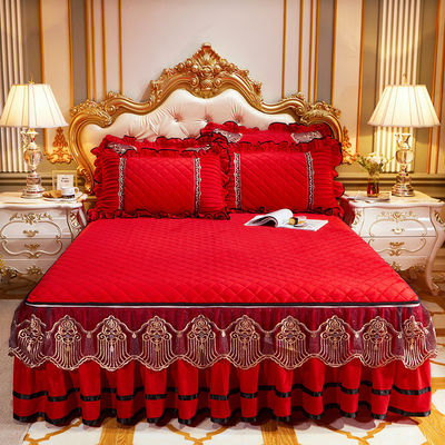Luxury Embroidered Bedding Set 4 Piece Bedspread Slip Set with 133x72 Fabric Density