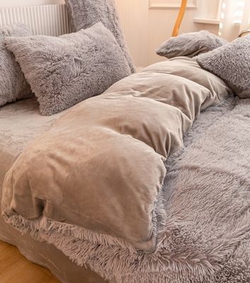 Customized Shaggy Plush Duvet Cover Sets Soft Winter Bedding with No Filling