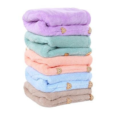 Women Coral Fleece Dry Hair Hat Quick-Dry Absorbent Shower Hat with Thickened Towel