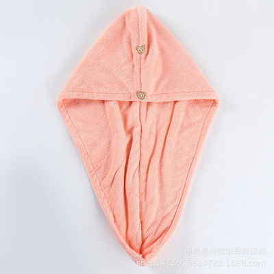 Women Coral Fleece Dry Hair Hat Quick-Dry Absorbent Shower Hat with Thickened Towel