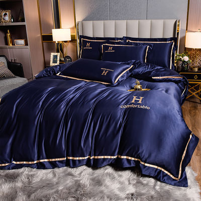 Home Hotel Wedding Luxury Solid Color Duvet Cover Sheet Pillowcase Bedding Set