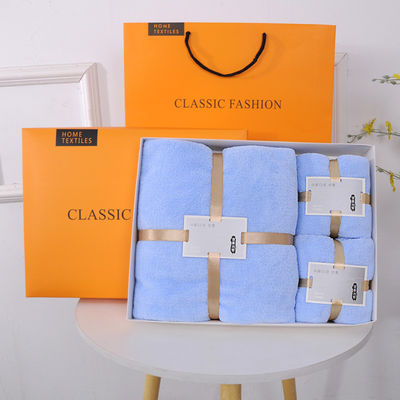 Deluxe Microfiber Bath Towel Sets Customized for Adults Luxury Hotel Gift Box Included