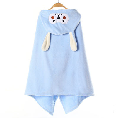 Customized Size Baby Hooded Bath Wrap Microfiber Coral Fleece Towel for Boys Girls