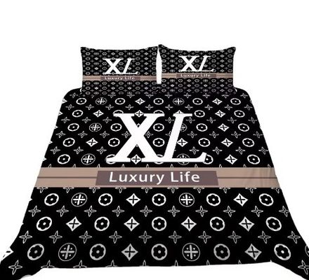 Luxury Fashion Design Nondisposable Microfiber Quilt Cover Set with Pillowcases