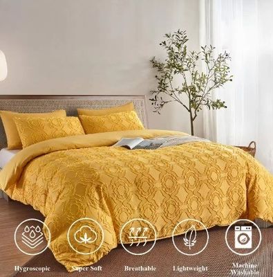 Hotel 100% Cotton Embroidered Duvet Cover Bedding Set 4 Piece with 40 Fabric Count