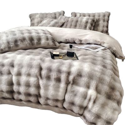 Luxury and Warmth with Sustainable Milk Velvet Mink Rabbit Fur Bedding Set