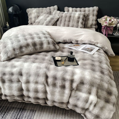 Luxury and Warmth with Sustainable Milk Velvet Mink Rabbit Fur Bedding Set