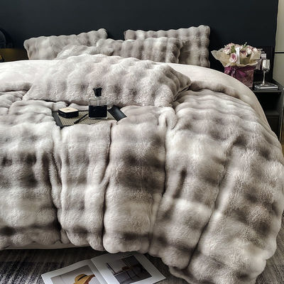 Luxury and Warmth with Sustainable Milk Velvet Mink Rabbit Fur Bedding Set