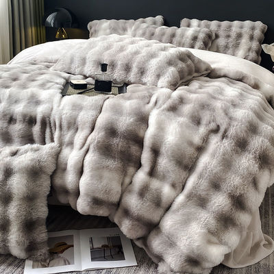 Luxury and Warmth with Sustainable Milk Velvet Mink Rabbit Fur Bedding Set