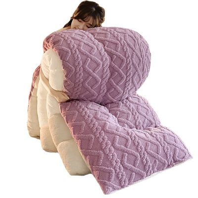 Customized Color Thickened Warm Lamb Fleece Quilt for Sustainable Chemical Fiber Quilt