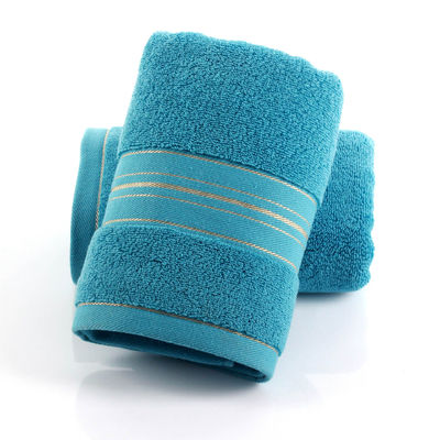 Striped Pattern 100% Cotton Thickened Absorbent Towels Soft Skin Friendly Quick Drying