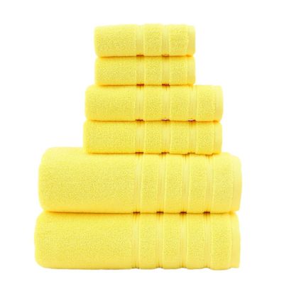 Upgrade Your Bathroom with this Thickened and Combed Cotton 6-Piece Towel Set in White