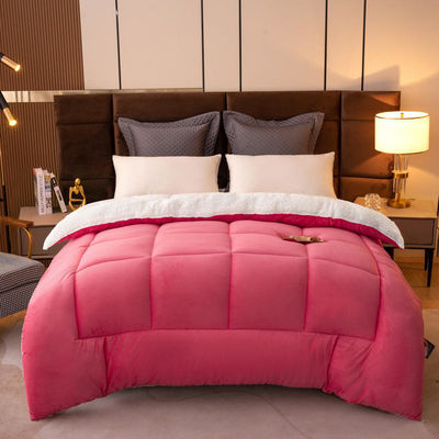 Light Pink Solid Oeko-Tex Comforter Edredon Twin Bedding Set Suitable for All Seasons