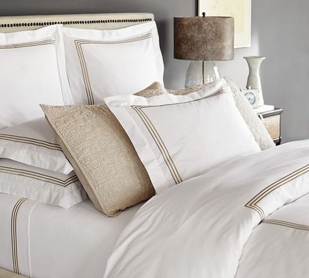 HotelHome 100% Cotton Embroidered Duvet Cover Bedding Set 4 Piece Single Double Queen King