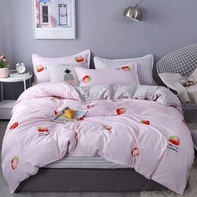 Polyester Fabric 4 Piece Bedding Set for 1.2m Bed White Five Star Hotel Bed Linen
