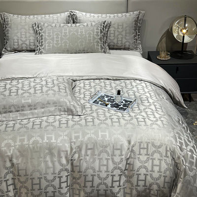 40 Fabric Count Light Luxury Satin Jacquard Four Piece Bedding Set for Country Markets