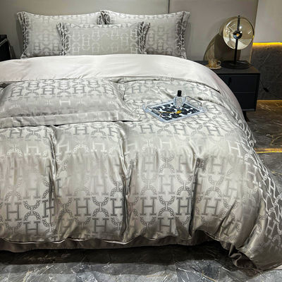 40 Fabric Count Light Luxury Satin Jacquard Four Piece Bedding Set for Country Markets