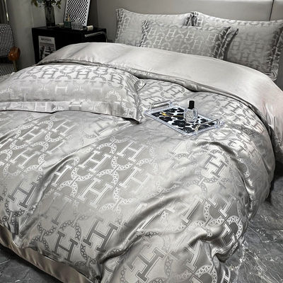 40 Fabric Count Light Luxury Satin Jacquard Four Piece Bedding Set for Country Markets