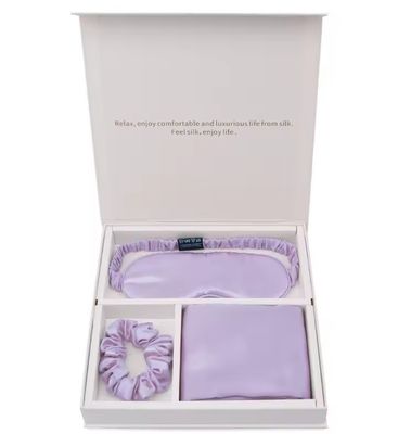 Silk Charmeuse Box Pillow Case and Satin Eyemask Set for All-Season Sleeping One Size