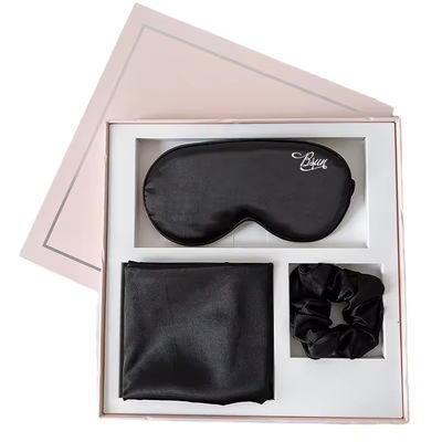 Silk Charmeuse Box Pillow Case and Satin Eyemask Set for All-Season Sleeping One Size
